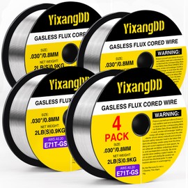 4 Packs 030 Flux Core Welding Wire, E71T-GS Gasless Mild Carbon Steel Mig Welding Wire, 2-Pound Spool Flux Core Wire Compatible with Most Welder