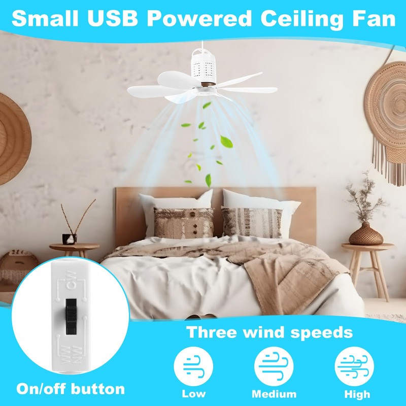 Kittmip 1 Set Portable Solar Ceiling Fan Kit 15w Monocrystalline