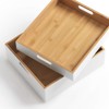 Zeller White Bamboo Storage Box, ca. 30 x 27 x