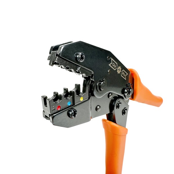 GIZWIZ Lightweight Interchangeable Ratchet Crimp Tool For Insulated Ring Terminals
