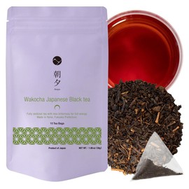 Asayu Japan Wakocha Black Tea - 2.5g x 15 Bags Japanese Premium Wakocha, 100% Made in Japan