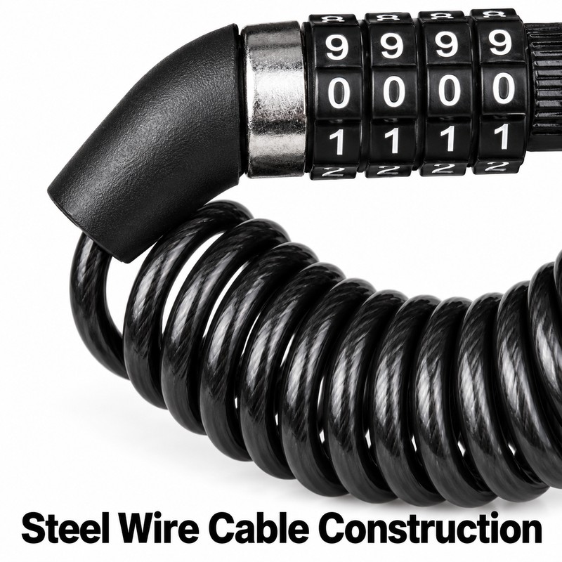 Mini Combination Cable Lock for Bike Helmets – Portable Steel