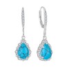 Aprila Drop Dangle Earrings 925 Sterling Silver Turquoise Leverback Earrings with 5A Cubic Zirconia Jewelry for Women
