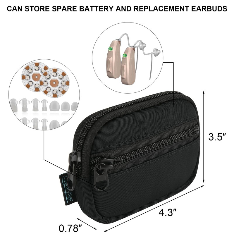 Beautyflier Hearing Aid Pouch, Hearing Aid Case Pocket Size, Hearing