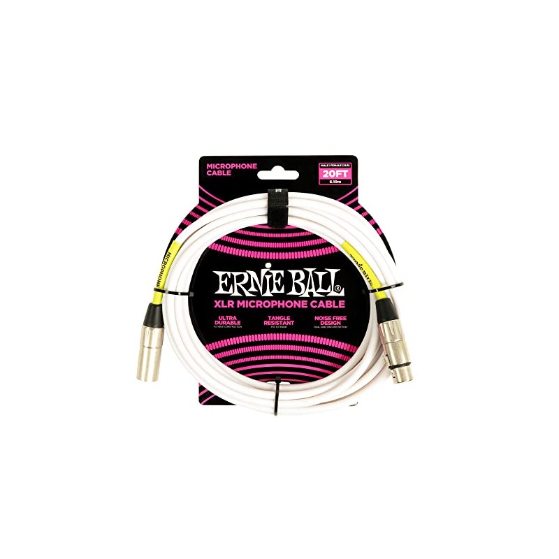 Ernie Ball - Cable de micrófono XLR macho hembra de