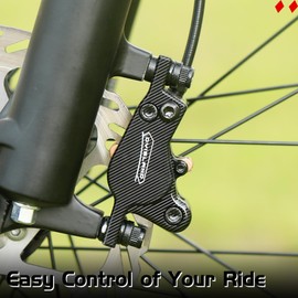 DYISLAND LD-200 2-Pistons Hydraulic Disc Brake Set for ebike,2-PIN Power-Off Electric Bike Hydraulic Brake kit，Hydraulic Brake Kits with mounting Tools and Screws (Black-Rear1850mm-Single Set)