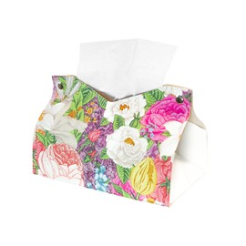 DXTREU Tissue Box Cover, Leather Tissue Box Holder Fashion Tissue Holder with Bottom for Tabletop, Bathroom, Car (Pink)