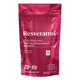 B-FIT B Resveratrol 1200 mg 100% Puro - 120 Cápsulas Suministro para 2 meses - Cápsulas Vcaps - Sin Glúten y Sin Conservantes - Empaque Ecológico Bottle-free