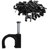 Stevenca 50 Pcs Black Half Clamp J-Hook with Nail, 3/4"