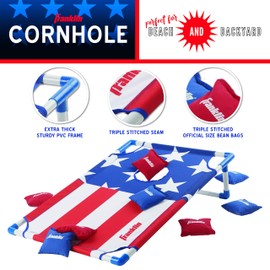 Franklin Sports Red, White and Blue PVC Cornhole Set — Includes 2 Targets and 8 Regulation Bean Bags — Great for Kids and Outdoor Family Fun