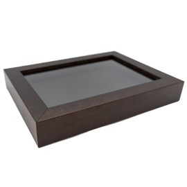 Dark Brown 12x24 Wood Shadow Box Display Frame with Black Acid-Free Backing UV Acrylic & Hanging Hardware - with 3/4" Usable Depth - Great Magazine Display Frame Shadowbox