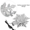 LED Snowflake Projection Lamp Silver Christmas Tree Rotating Snowstorm Decoration