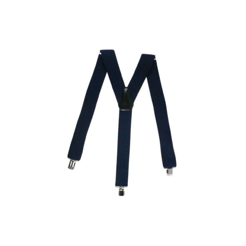 Men's fully adjustable Clip on Braces/Suspenders, 3.5cm - Navy Blue