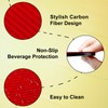 Bojueshaw 2pcs Carbon Fiber Car Cup Pad,Shiny Diamond Anti-Slip Beverage