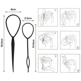 Set of 2 Hair Twister Bun or Topsytail Styling in Seconds Hairstyle Aid Set Including Video Tutorial (Dark Brown)