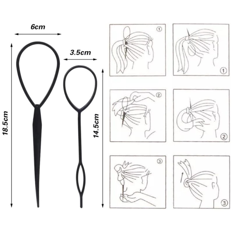 Set of 2 Hair Twister Bun or Topsytail Styling in