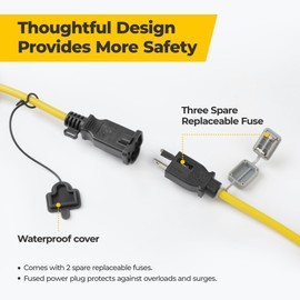 HYANGLUX 100ft Construction String Lights: 3 Prong 100w 11000lm ETL Certified Bright Industrial Outdoor Temporary Lighting Led Hanging IP65 Waterproof 18AWG Wire Work Light for Attic Jobsite Garage