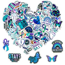 100 Mental Health Stickers, Laptop Anti-Suicide Awareness Stickers, for Motivational Vinyl Stickers for Suicide Prevention by Adults and Therapists, Scrapbook Stickers