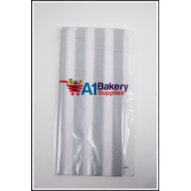 Silver Metallic Stripes Polka Dot Design Gift wrap Tissue Paper 20x30 inch 2 Pack by Feronia Packaging