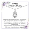 PDTU 80th Birthday Gifts for Women, Cubic Zirconia Pendant Necklace