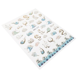 Ipetboom 1 Sheet Dragon Nail Art Sticker Embossed Decorative Decal for DIY Manicure Creative Nail Decoration for Women for Spring Festival Chinese Year Easy to Apply Eye Catching Design