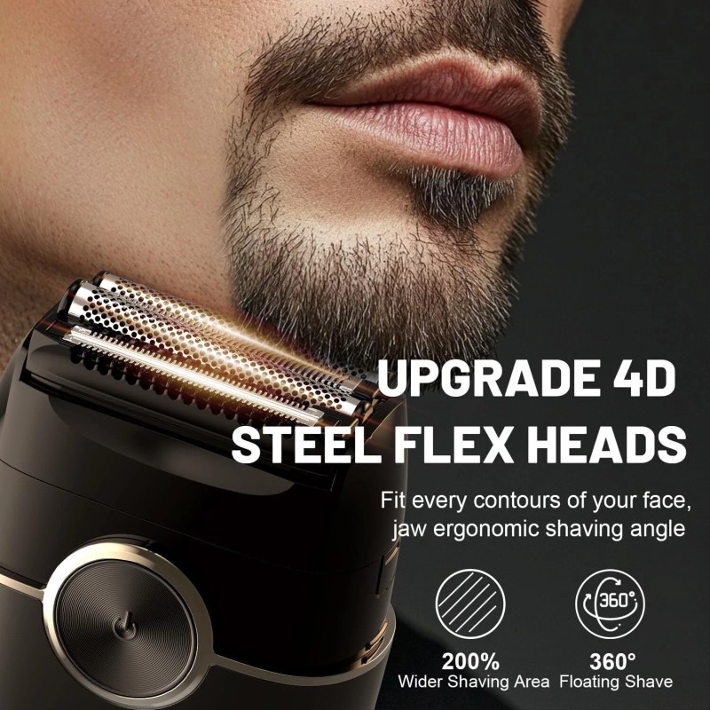 Electric Foil Shavers for Men: Upgraded Mini Razor with 4