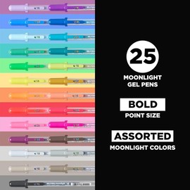 Sakura Gelly Roll Moonlight 25 Pk Bold - Size 10 Gel Pens - Bold Point Ink Pen for Journaling, Art, or Drawing