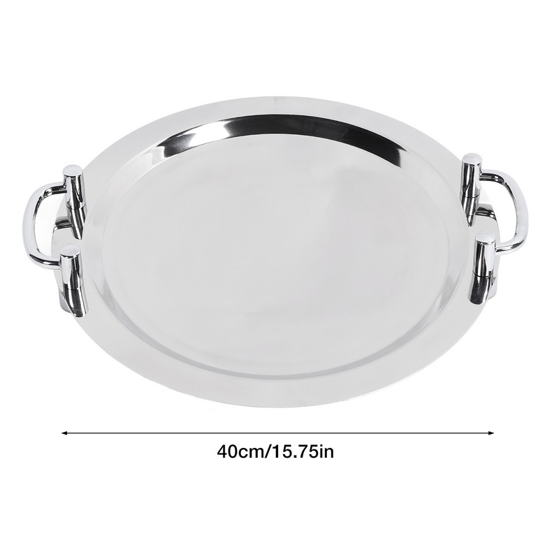 Stainless Steel Buffet Plate Bright Mirror Finish Serving Tray with