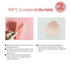 WMugthome 3 Pairs Sewn Bra Pads Push Up of Triangle Inserts for Replacements Bikini Top and Sports Swimsuit Bra Inserts(White-B CUP)