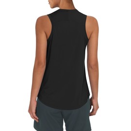 OYANUS Women's Summer Workout Tops Sleeveless Racerback Athletic Tank Top High Neck Loose Fit Running Gym Yoga Shirts Black-L