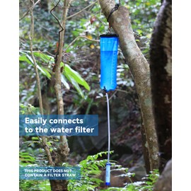 Burtrail Gravity Water Bag, 3L Water Bag Compatible with Water Filtration System, Portable Gravity-Fed Water Bag for Camping Hiking Backpacking, Foldable & Hangable