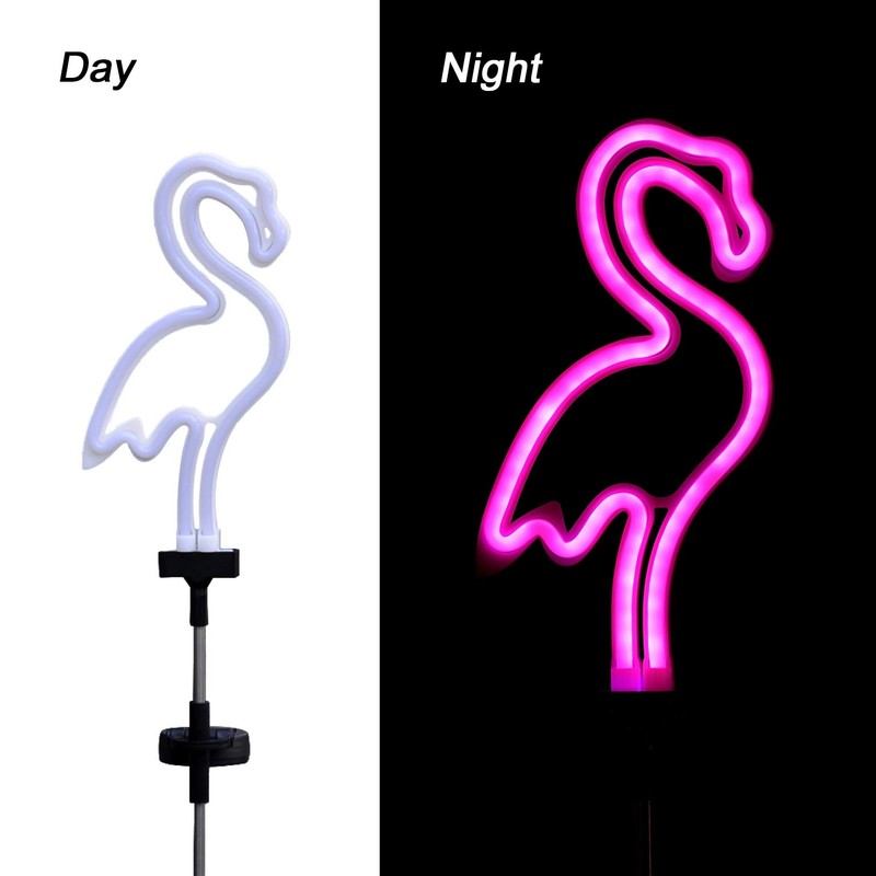 Flamingo Solar Garden Stake Lights, [Set of 2] Outdoor Solar
