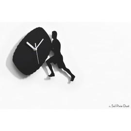 Man Flipping Tire Silhouette Wall Clock - Sport Decor - Gym Decor - Fitness Room Decor - Workout Room - Bodybuilder Gift