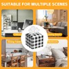 Tissue Box Cover Square, Black Grey White Buffalo Plaid Checkered