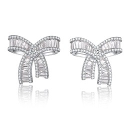 Fashion Design Statement Rhinestone Large Bow Stud Earrings for women