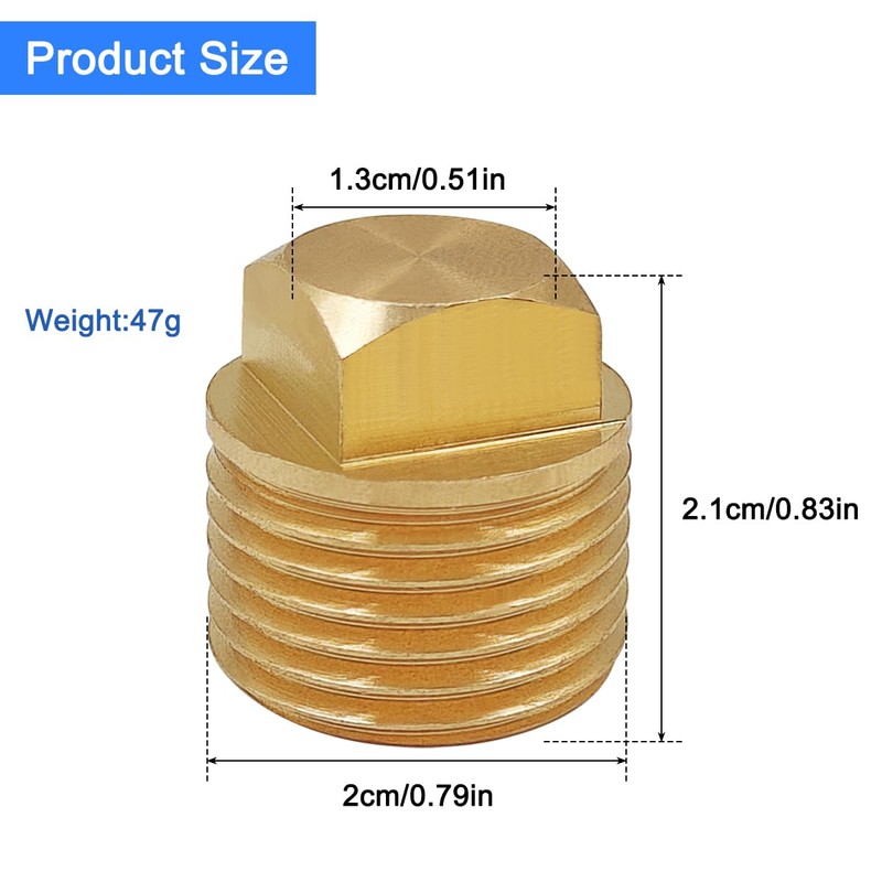 4Pcs 1/2" NPT Solid Brass Boat Drain Plugs, Boat Hulls