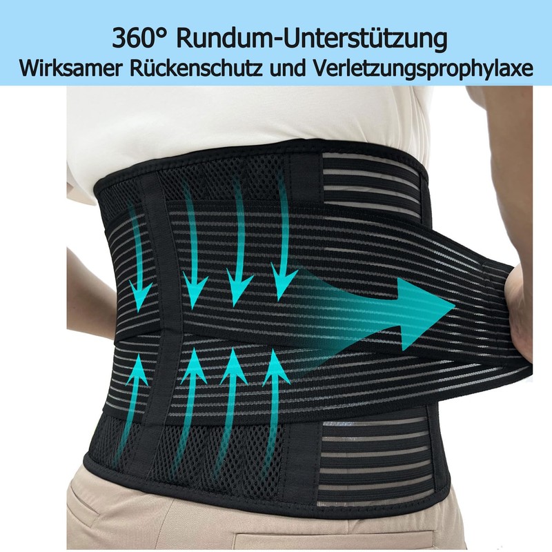 SURPOWN Back Support Belt, Breathable Back Brace Men and Women,