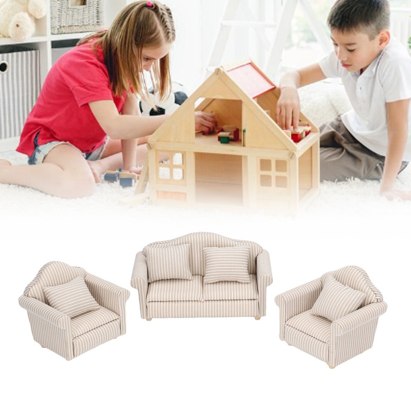 1:12 Scale Dollhouse Sofa Hand Crafted High Simulation Miniature Sofa