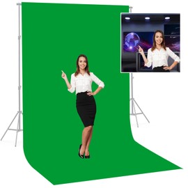 BEIYANG 6 Ft x 10 Ft Photography Backdrop Green Screen, Green Background Non-Reflective Fabric Wrinkle Resistance,Greenscreen Photo Background for Photo Video Chromakey Studio Shooting