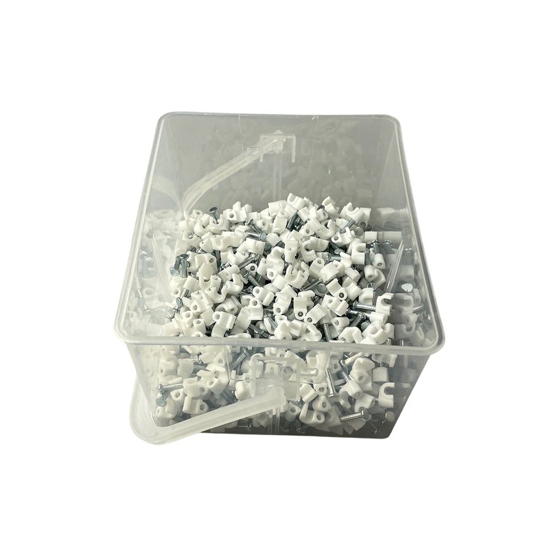 500 x White Round Cable Clips 4mm