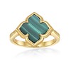 Lavari Jewelers Malachite Four Petal Flower Ring for Women with
