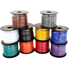 14 Gauge 4 Color Pack in 100 ft Roll (400 Feet Total) Copper Clad Aluminum CCA Low Voltage Primary Wire for Automotive Harness Car Audio Video Wiring. Also in 10 Color Combo