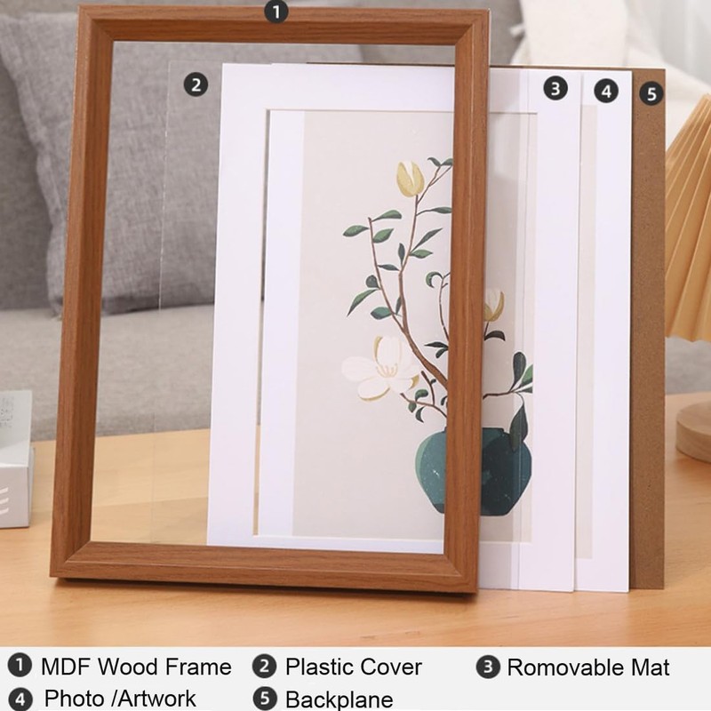 2 Pack Photo Frames 6 x 8 Picture Frame with