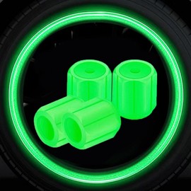 Tire Air Valve Cap Glow in the Dark 4 Piece Set, High Strength, Night Glowing, Car Dress-Up Parts, Tire Valve Cap, Corrosion Protection, Lightweight, Convenient Installation, Universal Use, For Cars,