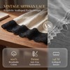 Black Embroidered Lace Trim, 14cm Width 2 Yards Soft Cotton