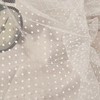 Small 3mm Polka Dot Fabric Power Mesh Flocked – 150cm x 1 Meter - Ethically Produced, Luxury Standard, Soft, Lightweight & Perfect for Sewing, Crafts & Veils & Dresses. (White)