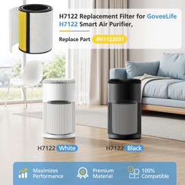 H7122 Replacement Filter for GoveeLife Air-Purifier H7122, 3-in-1 HEPA Air Purifier Filter for GoveeLife H7122 air filter for Smoke, Wildfire, Pet Hair,1 Pack