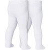 Playshoes Unisex Children's Thermal Warm Tights, White Twin Pack