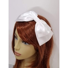 Alice in Wonderland Inspired Double Layered Hair Bow (Headband, White)
