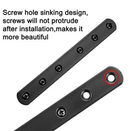 Sumnacon 8 Pcs Stainless Steel Flat Plates - 6 Inch Heavy Duty Mending Plate Straight Corner Brace Brackets Connector Furniture Repair Fixing Joint with Screws, Black